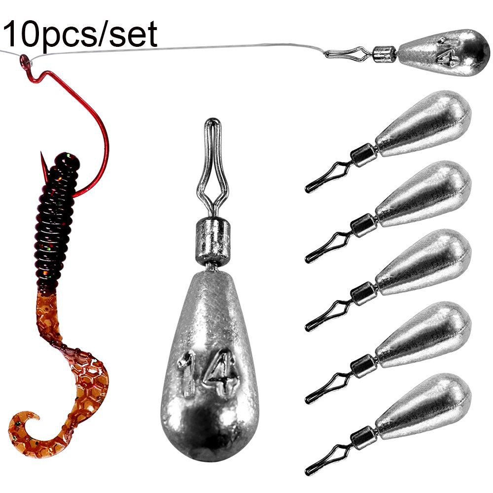 Set 10 chì câu cá 3.5g 5g 7g 10g 14g 20g có thể xoay 360 độ tiện dụng