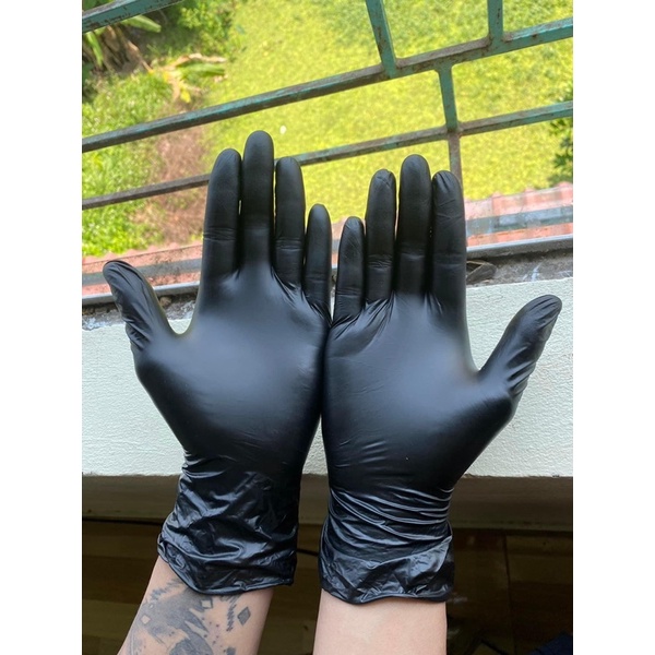 Đôi 2 Chiếc Găng Tay Nitrile Không Bột Màu Đen, Màu Trắng