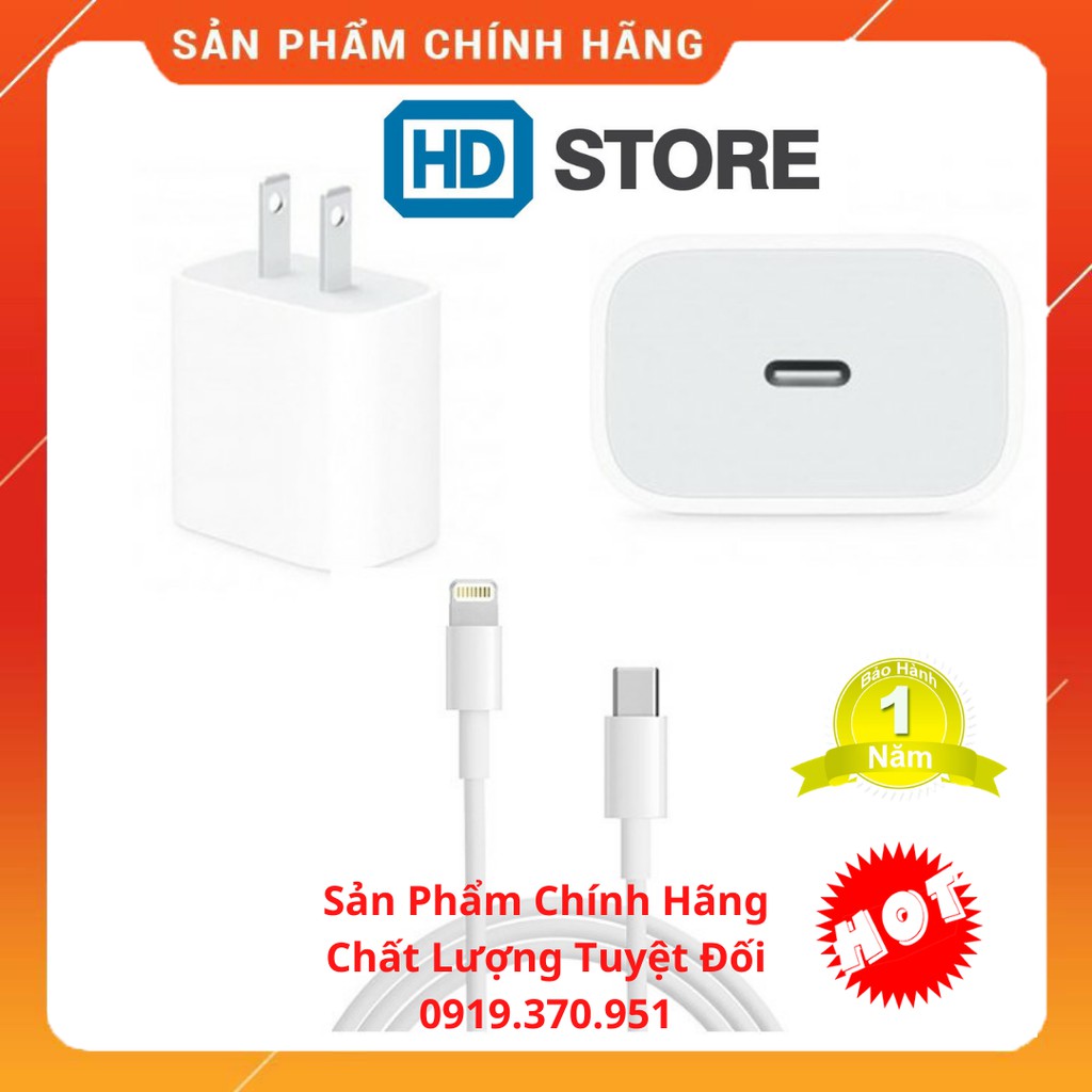 Bộ Sạc Nhanh Iphone 20W [ Bh 12 Tháng ], Cáp Sạc Nhanh USB-C To Lightning Phù Hợp Với Máy 8/8P/X/XS/11/11Pro