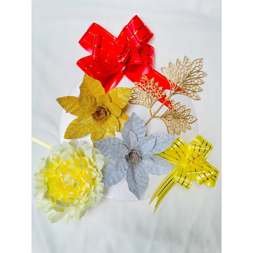 Set Đồ Trang Trí Tháp Bánh - Phụ Kiện Làm Oản Tài Lộc Trưng Bày Dịp Lễ, Tết Rước May Mắn