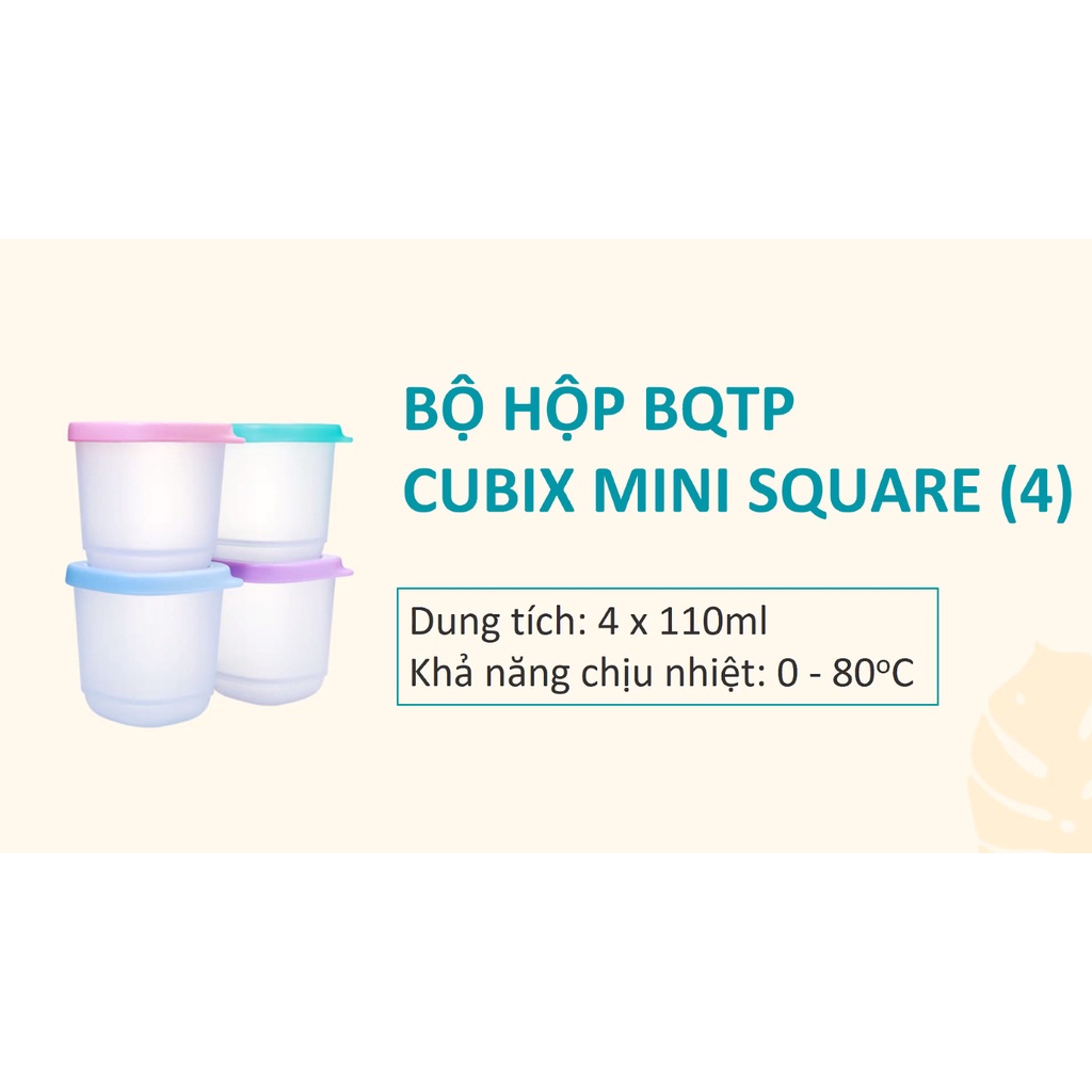 Bộ hộp bảo quản Mini Cutie Tupperware 8 hộp nhựa nguyên sinh an toàn hộp trữ đông mát thức ăn dặm cho bé