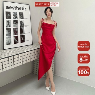 Bbstore's đầm hai dây phi lụa dự tiệc sang trọng -d1165