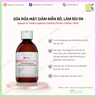 Sữa Rửa Mặt & Tẩy Trang Bielenda Dr Medica Capillaries Soothing Micellar Emulsion 250ml Giảm Mẫn Đỏ, Giãn Mao Mạch