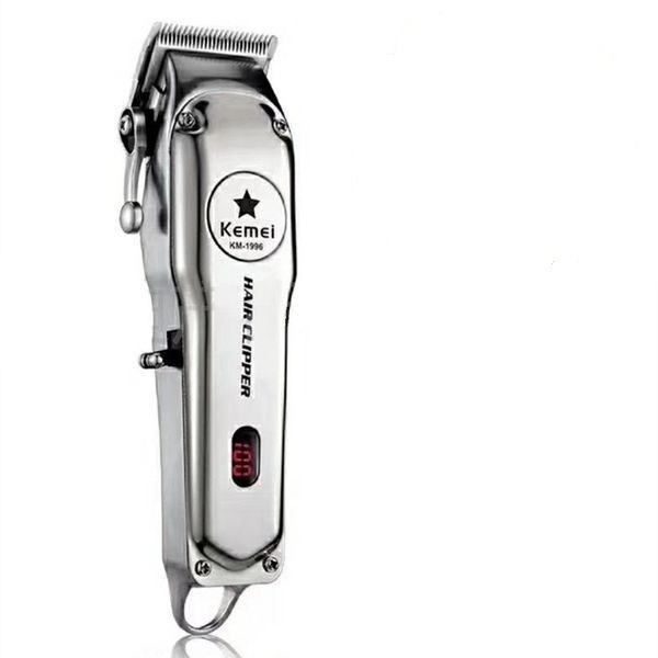 Tông đơ cắt tóc, máy làm tóc Kemei KM-1996 thép nguyên khối có đèn LED