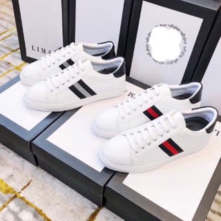 Giày nam thời trang GC logo sọc đen sọc đỏ trắng full