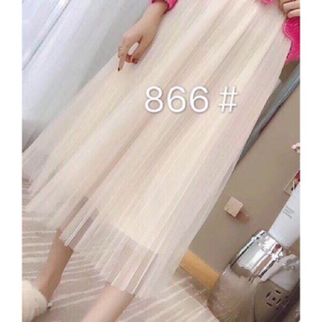 Chân váy tutu midi - Chân váy maxi - Chân váy xếp ly xoè voan lưới 3 lớp hàng loại đẹp Quảng Châu