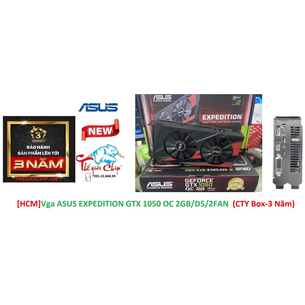 [HCM]VGA (Cạc màn hình) ASUS EXPEDITION GTX 1050 OC 2GB/D5/2FAN  (CTY Box-3 Năm) | BigBuy360 - bigbuy360.vn