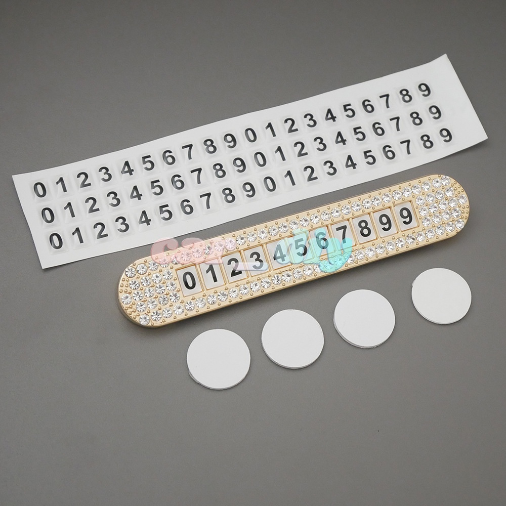 Bảng Số Điện Thoại Đỗ Xe Tạm Thời Đính Đá Trang Trí Cho Xe Hơi Thẻ