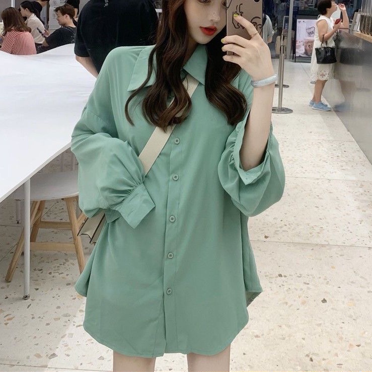 Sơ mi dài tay dáng rộng thời trang thiết kế nhiều màu sắc cho nữ