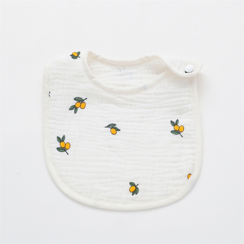 Yếm Ăn Cotton Trung Tính Họa Tiết Hoa Dành Cho Bé Trai Gái Mới Sinh