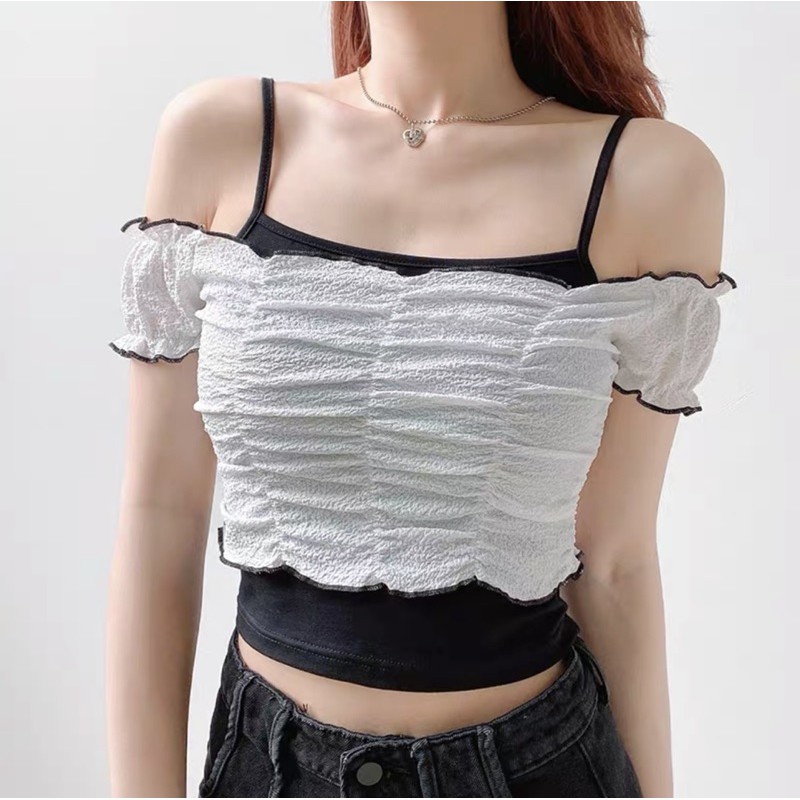 Set áo trễ vai kèm ba lỗ 💕💕💕