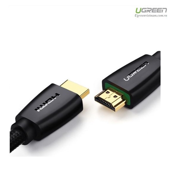 Dây cáp HDMI mạ vàng Ugreen 40408 hỗ trợ Full HD 4Kx2K 2 đầu đực, bọc dù chống đứt