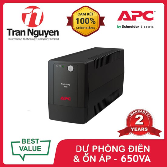 Bộ lưu điện APC BX650LI-MS Back-UPS 650VA 230V AVR Universal Sockets Hàng Chính Hãng