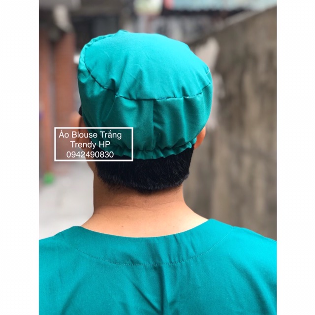 Mũ Blouse Xanh Phẫu Thuật - Mũ Blu bộ quần áo phẫu thuật xanh
