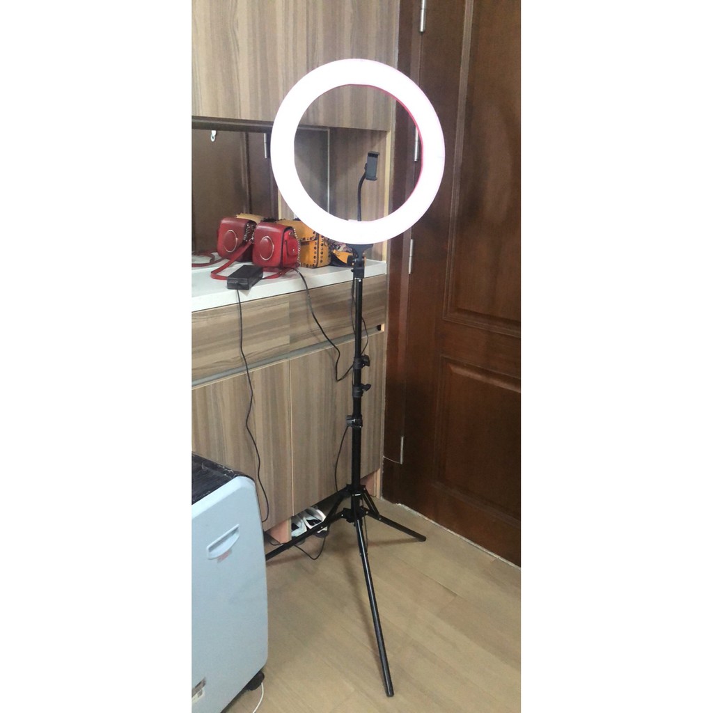 Bộ đèn led livestream, hỗ trợ bán hàng, makeup, chụp ảnh + chân kéo 2,1m+ giá đỡ đt (tăng giảm và nhiều chế độ sáng đèn)