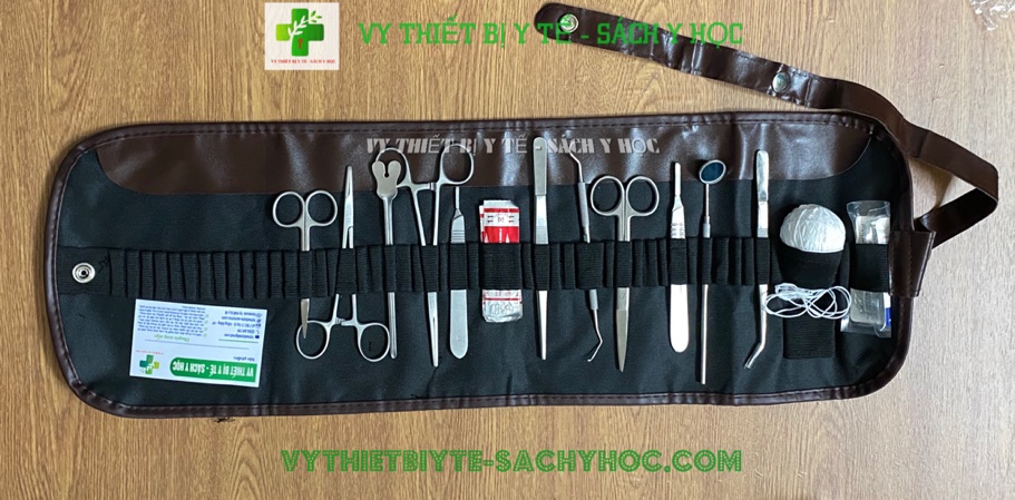 Bộ tiểu phẫu 18 món có túi chia đựng  (Bộ phẫu thuật thực hành