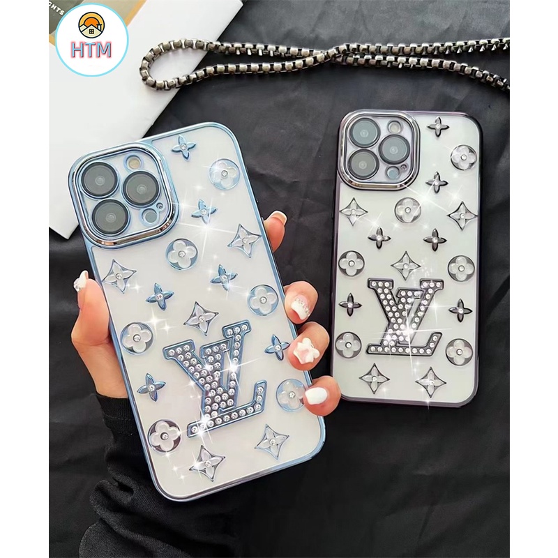 Ốp Điện Thoại Trong Suốt Mạ Logo Kim Cương Sang Trọng Cho iPhone 13 12 11 Pro Max 13pro 12pro