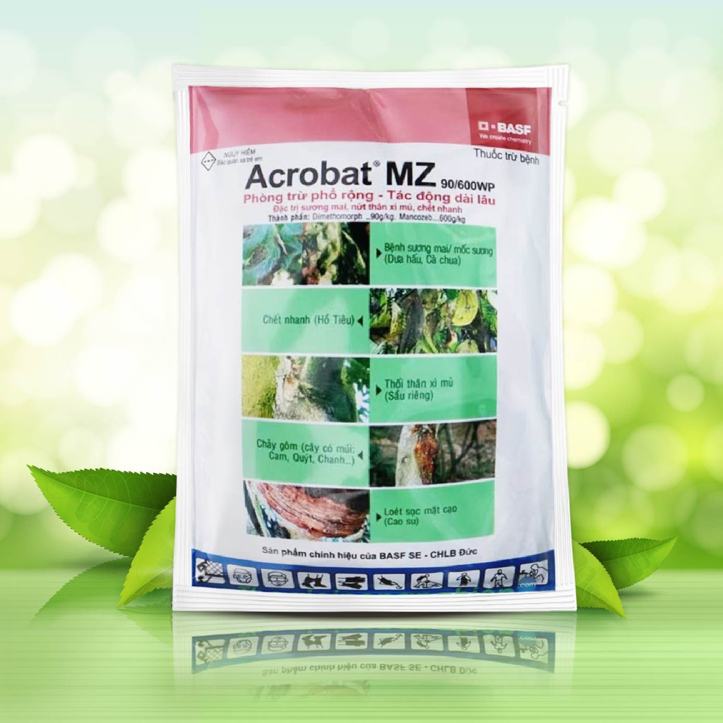 ACROBAT MZ 90/600WP 100g/Gói - Thuốc Trừ Nấm Bệnh Hỗn Hợp Cho Cây Trồng, Trị Bệnh Sương Mai, Chảy Mũ, Vàng Lá, Thối Rễ