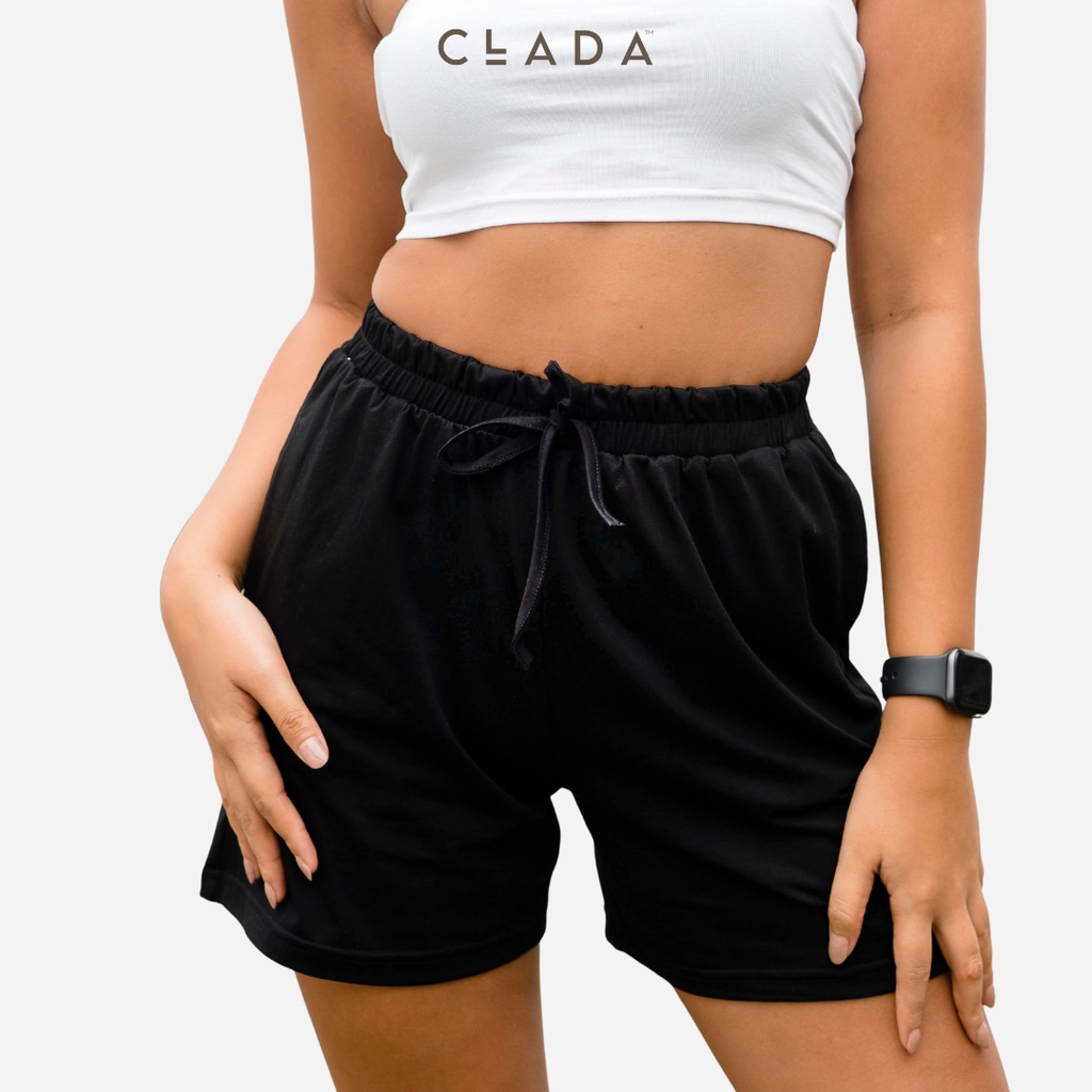 Quần short co giãn thương hiệu CLADA - Đen