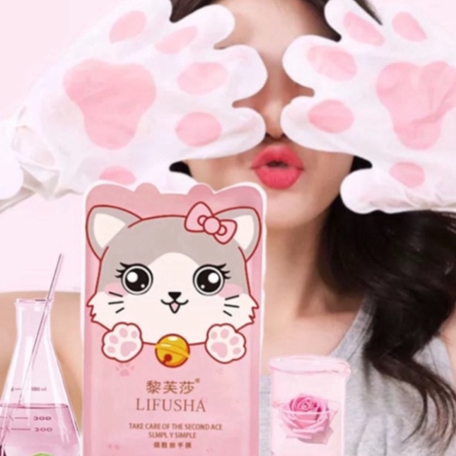 Mặt Nạ Tay chân Mask Dưỡng tay Mèo giúp dưỡng ẩm, làm trắng, tẩy tế bào chết da Tay Nội địa Trung KABA