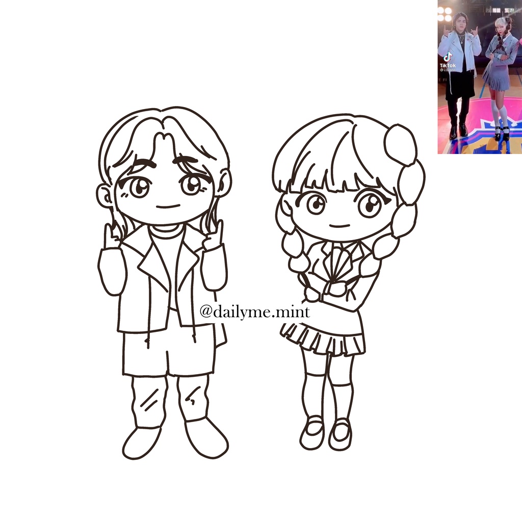 Vẽ Line, Chibi theo yêu cầu không tô màu - dailyme