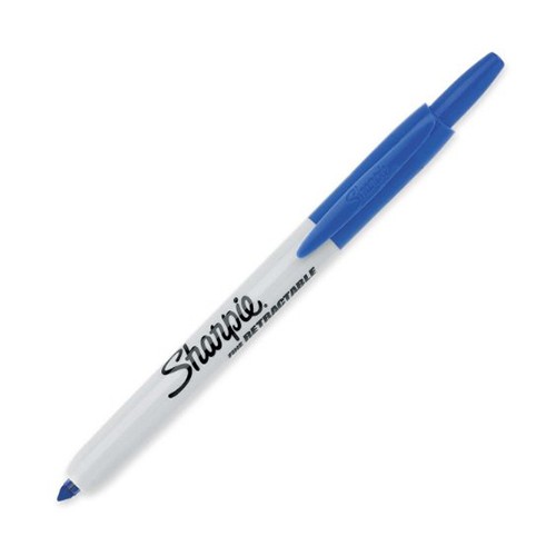 Bút lông dầu ngòi bấm vẽ đa chất liệu Sharpie Retractable Fine - Blue