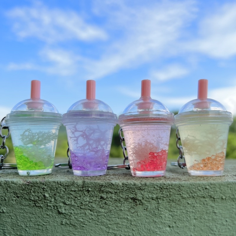 MÓC KHOÁ NƯỚC TRÀ SỮA TRÂN CHÂU NHIỀU MÀU