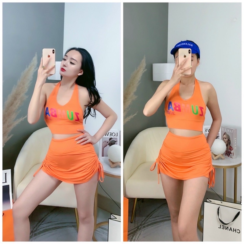 SET VÁY RÚT DÂY BRA ZUMBA QUÀNG CỔ TẬP ZUMBA, ERUBIC