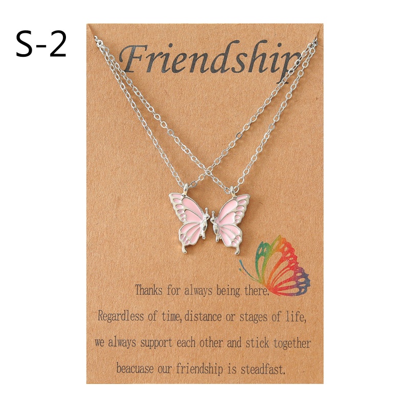 Flgo Vòng cổ Mặt Thẻ Tình Bạn Hình Bướm Bằng Hợp Kim Phong Cách Âu Mỹ Cá Tính