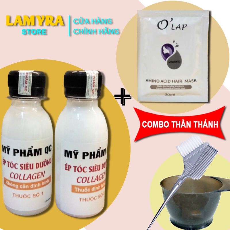 Thuốc duỗi tóc tại nhà - Thuốc ép side không cần dùng nhiệt chứa nhiều dưỡng protein giúp tóc siêu mềm mượt Lamyra