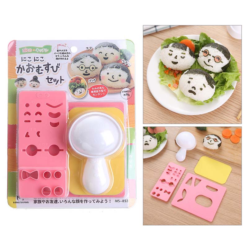 Khuôn làm cơm nắm hình hoạt hình dễ thương