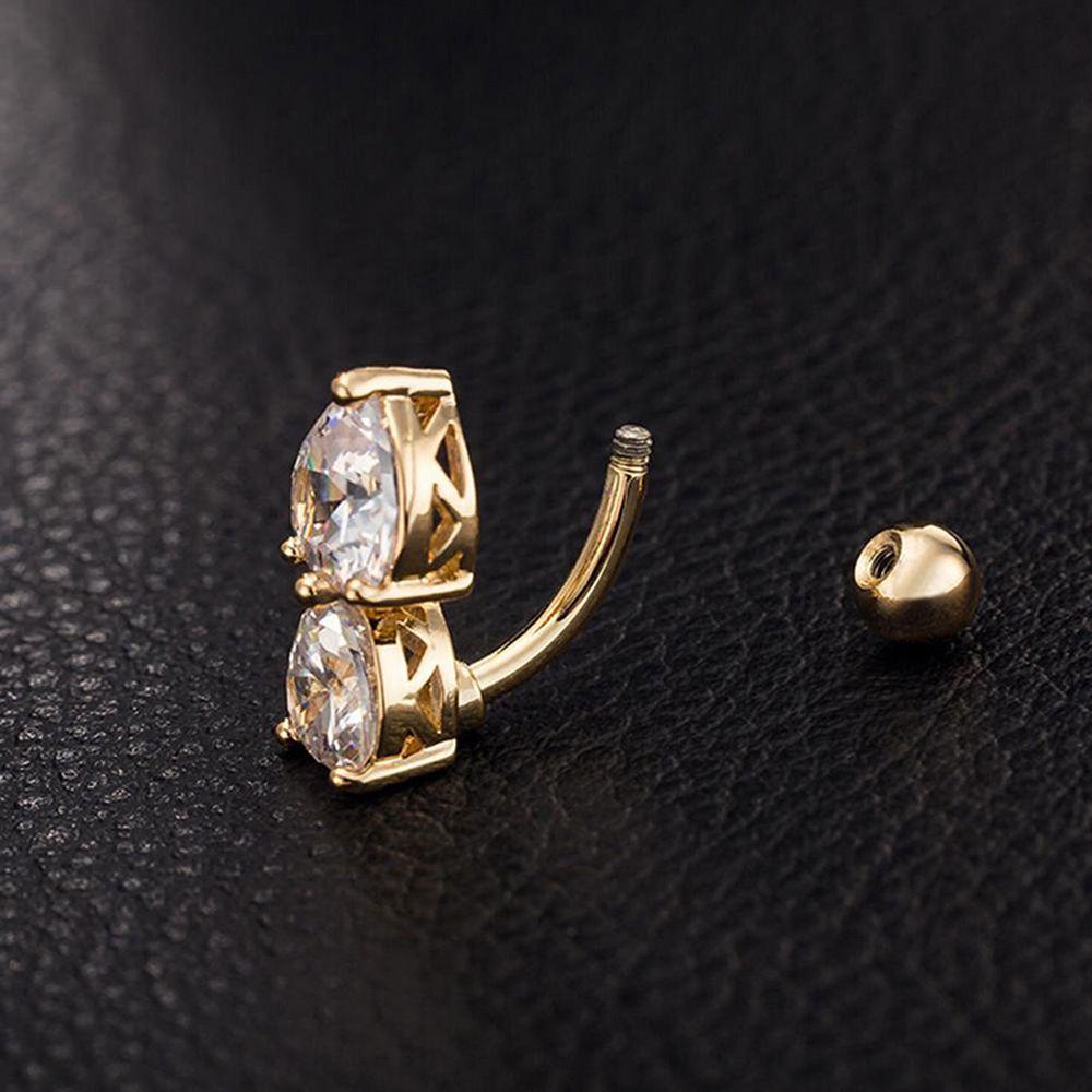 Khuyên Rốn Bằng Thép Phẫu Thuật Hình Trái Tim Đôi Cong Quyến Rũ Cho Nữ