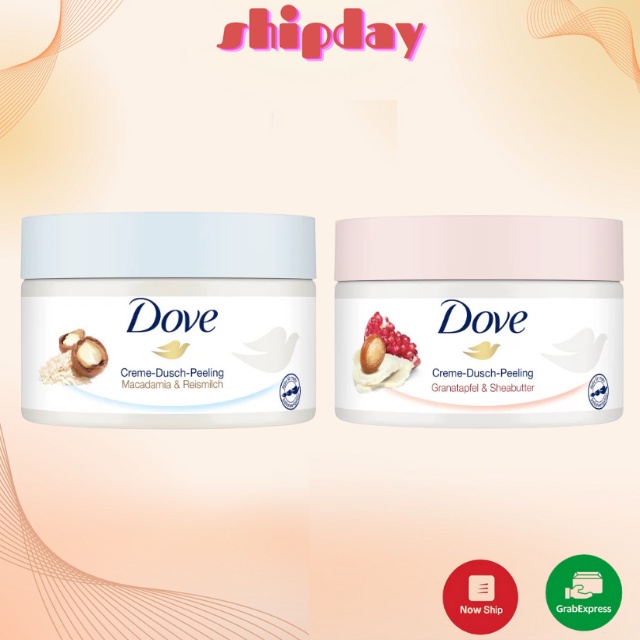 Kem Tẩy Tế Bào Chết ,Tẩy Da Chết Dove Lựu Đỏ Và Macadamia Bản Đức 225ml