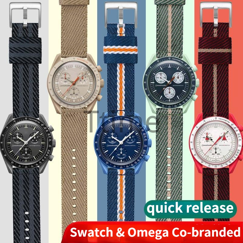 Dây Đeo Nylon Chất Lượng Cao Tháo Lắp Nhanh Cho Đồng Hồ Omega Cobranded Swatch Planet Series 20mm