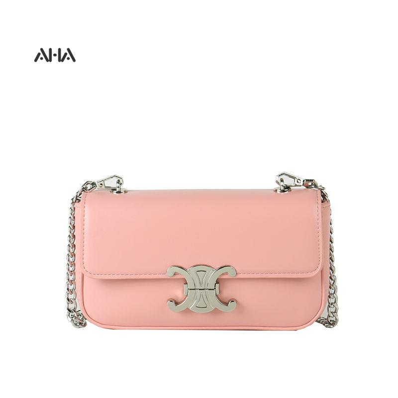 Túi xách AHA official hình chữ nhật cỡ nhỏ phối dây đeo sợi xích phong cách phương Tây thời trang cao cấp cho nữ