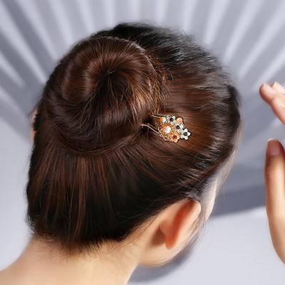 Phong cách cổ điển Hanfu đồ trang sức hình chữ U kẹp tóc nữ pha lê cổ điển tóc mũ nón siêu Cổ Tích bóng tóc phụ kiện tóc