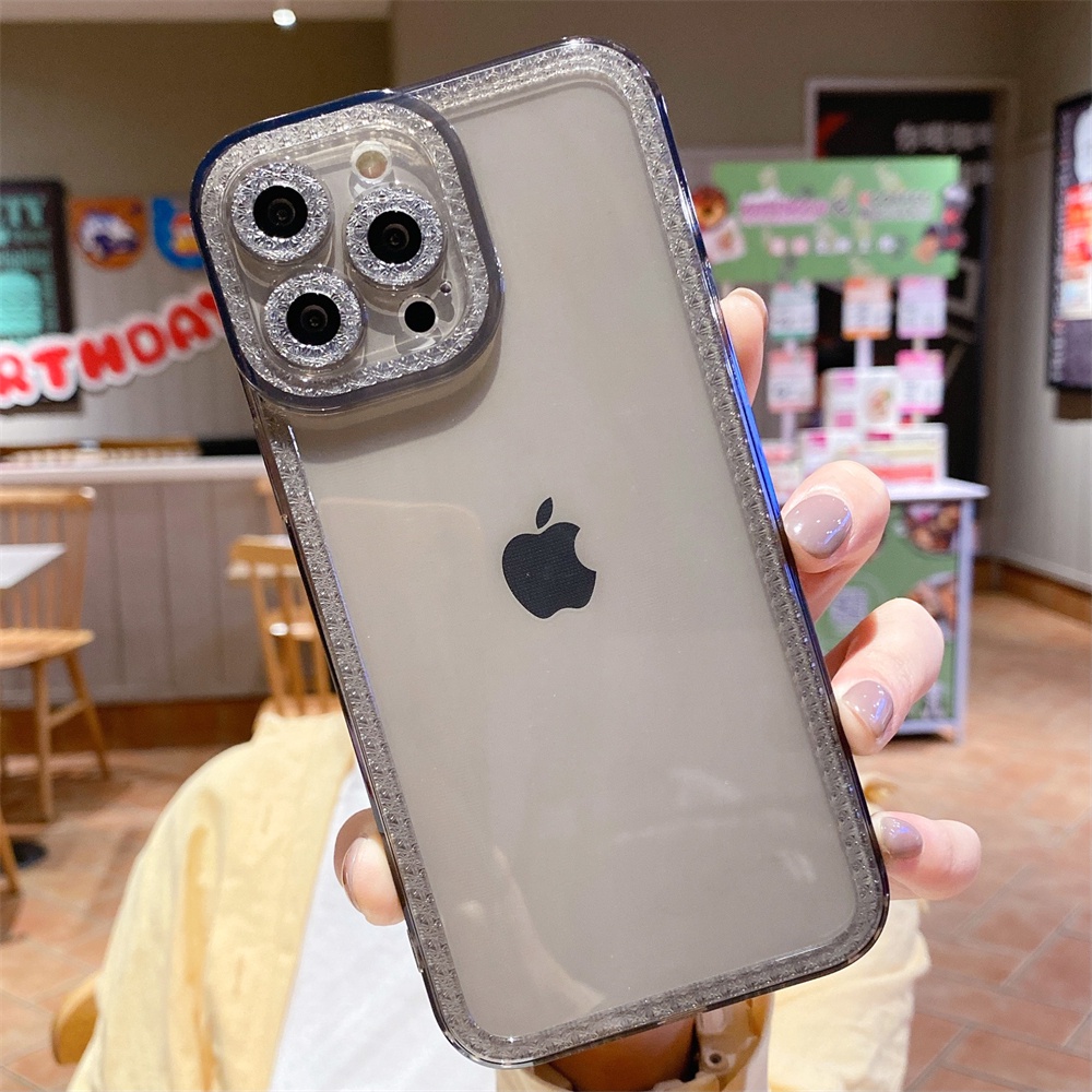 Ốp Điện Thoại Silicon Mềm Trong Suốt Chống Sốc Đính Kim Tuyến Cho iPhone 8 7 Plus SE 2022 2020 8PLUS 7PLUS