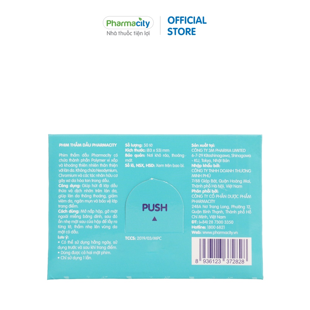 Phim thấm dầu Pharmacity (Gói 50 tờ)