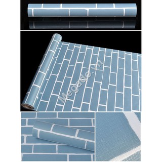 Giấy dán tường gạch xanh C0049B