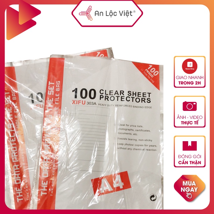 Xấp 100 cái Túi Sơ Mi Lỗ A4 dày 300gr và 400gr cực kỳ tiện dụng cho việc lưu trữ - luân chuyển chứng từ