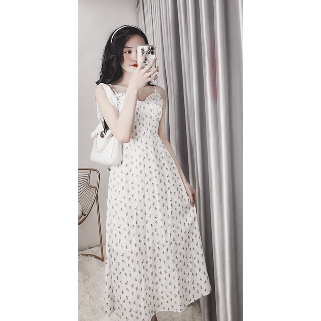 Váy Hai dây Hoa Nhí  / Áo Khoác Cardigan Mỏng HT21 HaLuu Store Phù hợp Cho Nữ