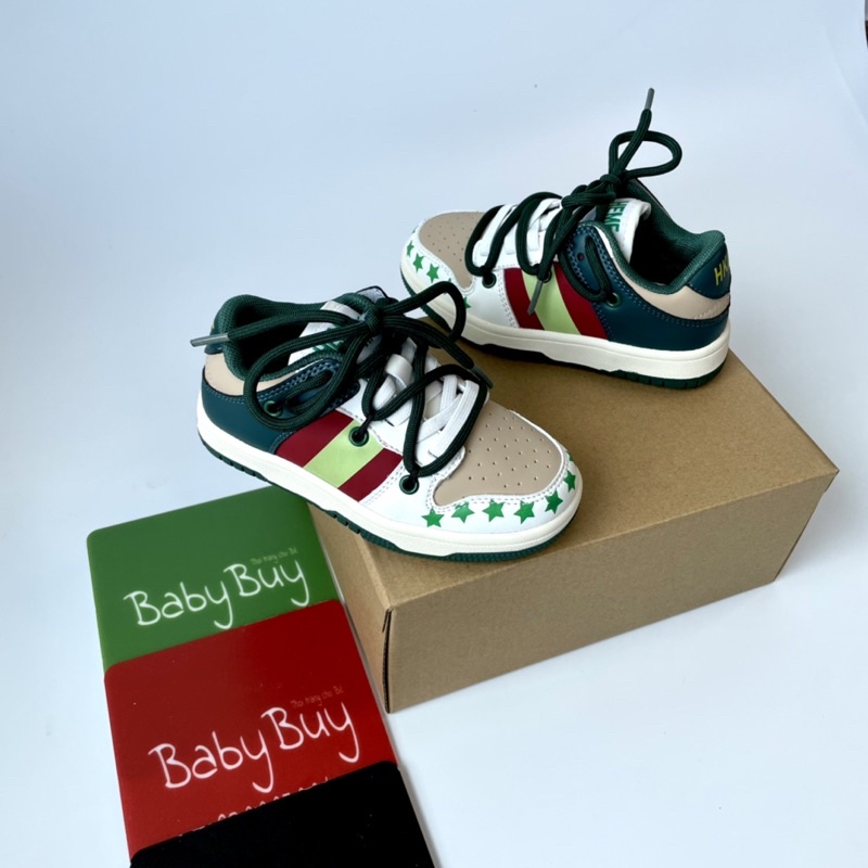 GIÀY THỂ THAO CHO BÉ , GIÀY SNEAKER BÉ TRAI VÀ BÉ GÁI ( LV sao xanh LV22193)