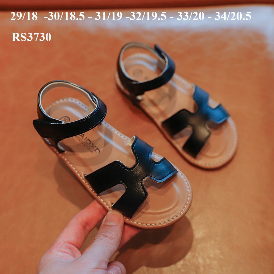 [FREESHIP- Ảnh thật] Dép sandal quai dán chữ H xuất khẩu siêu hot cho bé gái 3-10 tuổi, chất da pu đẹp mềm, đế cao su đi