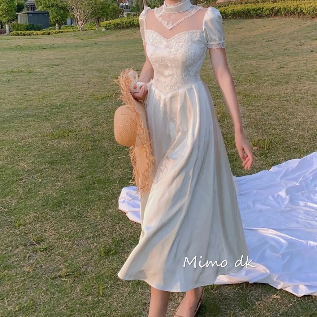 Đầm công chúa dáng dài cổ điển