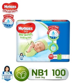 Miếng lót sơ sinh huggies mới nb1 100/ nb74 dán