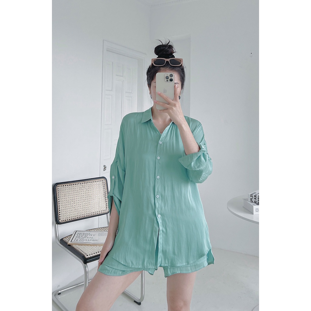 Set Bộ Áo Sơ Mi, Quần Chun Vienne Tran O66C21H001