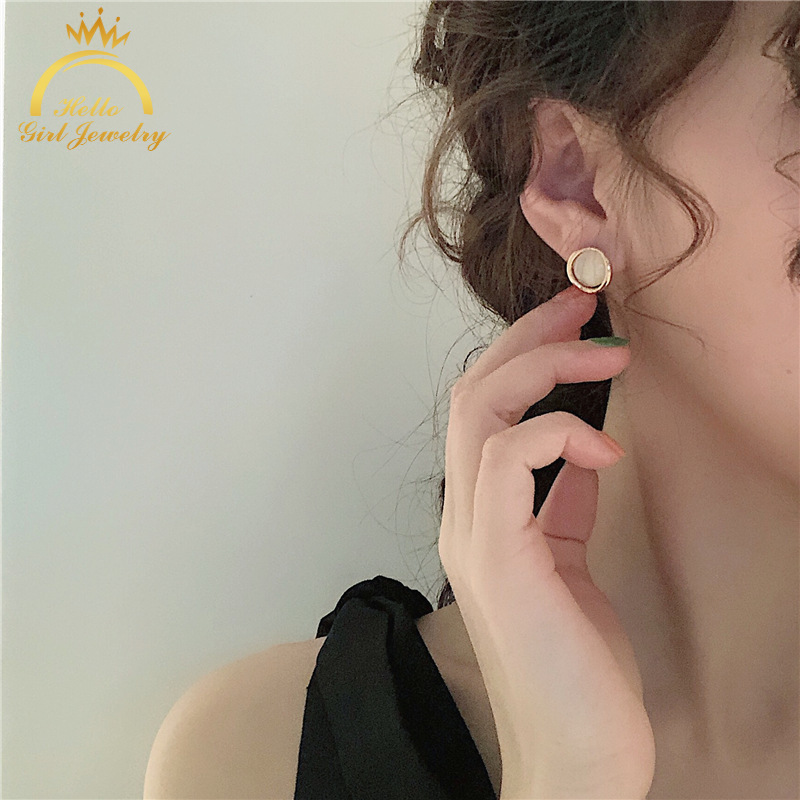 Bông Tai Mạ Bạc 925 Đính Đá Opal Tinh Xảo Không Gây Dị Ứng Thời Trang Cho Nữ