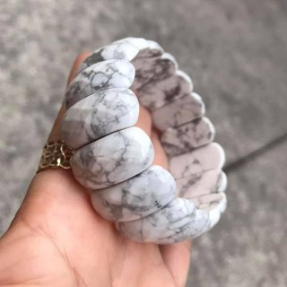 VÒNG TAY ĐÁ SAN HÔ TRẮNG BẢN DẸP CẮT GIÁC