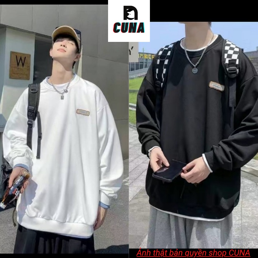 Áo Sweater CUNA Áo Sweater Nam Nữ Form Rộng Chất Cotton Nỉ Ngoại Hàng Xuất Cao Cấp Trơn Cổ Tròn Dài Tay Local Brand