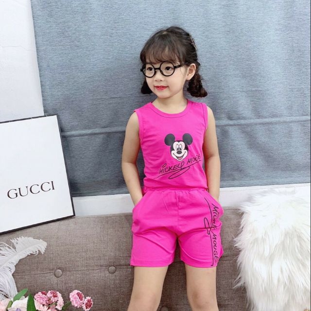 10_22 kg ( Có số đo áo)  Bộ sát nách Mickey cho bé gái_ VẢI ĐẸP_ HÀNG SHOP_ KHĂN RẰN SHOP
